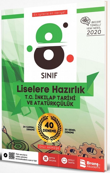 Branş Akademi 2020 8. Sınıf LGS T.C. İnkılap Tarihi ve Atatürkçülük Beceri Temelli 40 Deneme