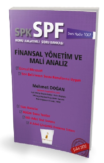 Pelikan SPK - SPF Finansal Yönetim ve Mali Analiz Konu Anlatımlı Soru Bankası 1007