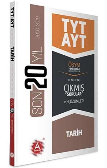 A Yayınları TYT AYT Tarih Son 20 Yıl Konu Konu Tamamı Çözümlü Çıkmış Sorular