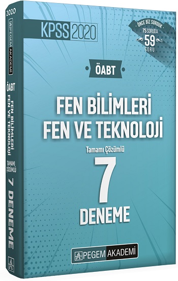 Pegem Akademi 2020 KPSS ÖABT Fen Bilimleri Fen ve Teknoloji Tamamı Çözümlü 7 Deneme