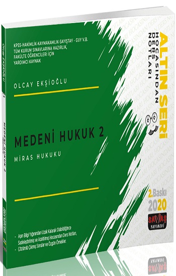 Medeni Hukuk 2 (Miras Hukuku) Hocasından Ders Notları 2020