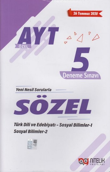 Nitelik Yayınları AYT Sözel Özel 5 Deneme Sınavı