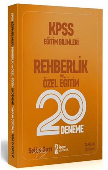 İsem Yayıncılık 2020 KPSS Eğitim Bilimleri Rehberlik ve Özel Eğitim 20 Deneme