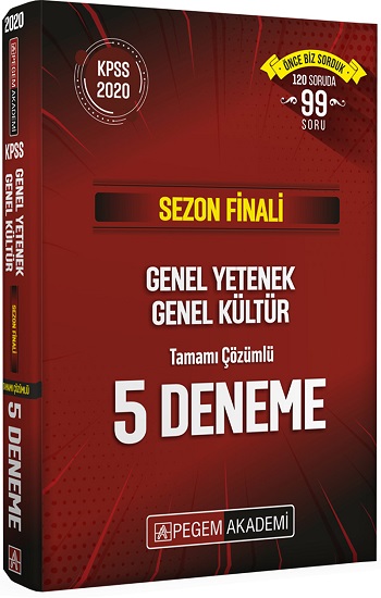 Pegem Akademi Sezon Finali GYGK Tamamı Çözümlü 5 Deneme