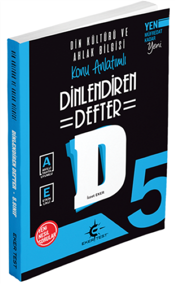 5. Sınıf Din Kültürü ve Ahlak Bilgisi Dinlendiren Defter