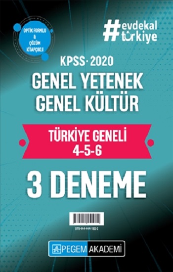 2020 KPSS Genel Yetenek Genel Kültür Türkiye Geneli Deneme (4.5.6) 3`lü Deneme Seti