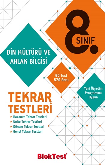 8.Sınıf Bloktest Din Kültürü ve Ahlak Bilgisi Tekrar Testleri