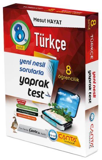 8.Sınıf Türkçe 8 Öğrencilik Kutu Yaprak Test