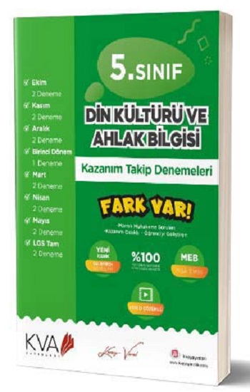 5. Sınıf Din Kültürü ve Ahlak Bilgisi Fark Var Kazanım Takip Denemeleri