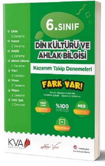 6. Sınıf Din Kültürü ve Ahlak Bilgisi Fark Var Kazanım Takip Denemeleri