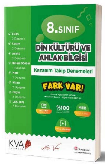 8. Sınıf Din Kültürü ve Ahlak Bilgisi Fark Var Kazanım Takip Denemeleri