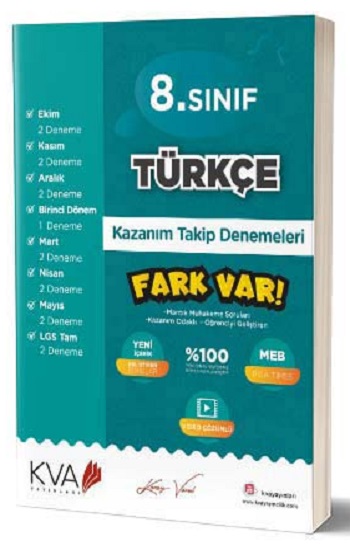 8. Sınıf Türkçe Fark Var Kazanım Takip Denemeleri