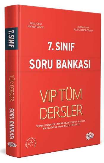 7. Sınıf VIP Tüm Dersler Soru Bankası Kırmızı Kitap