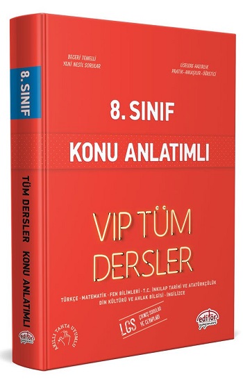 8. Sınıf VIP Tüm Dersler Konu Anlatımlı Kırmızı Kitap