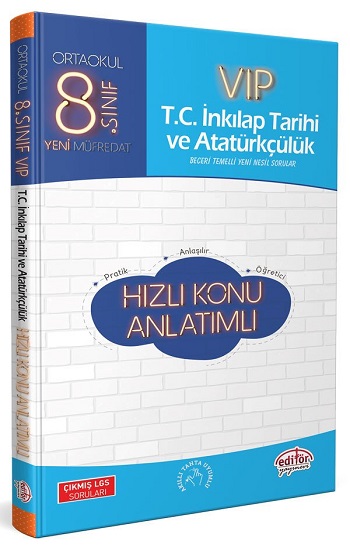 8. Sınıf VIP T.C. İnkılap Tarihi ve Atatürkçülük Hızlı Konu Anlatımı