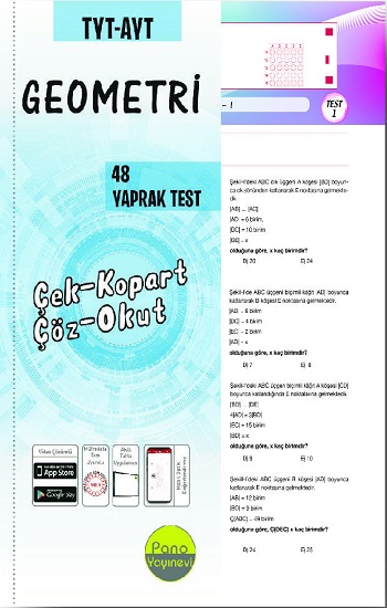 TYT-AYT Geometri Yaprak Testleri (48 Adet) Çek Kopart