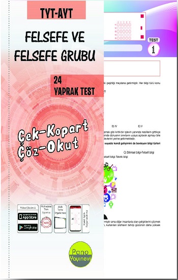 TYT-AYT Felsefe ve Felsefe Grubu Yaprak Testleri (24 Adet) Çek Kopart