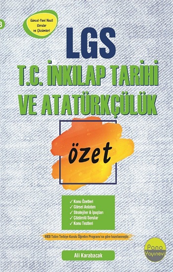 8.Sınıf LGS T.C. İnkılap Tarihi ve Atatürkçülük Özet Liselere Hazırlık