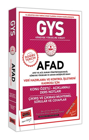 2020 GYS AFAD Veri Hazırlama ve Kontrol İşletmeni Kadrosu İçin Konu Özetli Çıkmış ve Çıkması Muhtemel Sorular