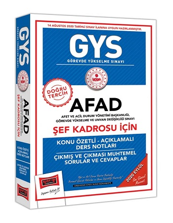 2020 GYS AFAD Şef Kadrosu İçin Konu Özetli Çıkmış ve Çıkması Muhtemel Sorular