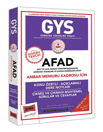 2020 GYS AFAD Anbar Memuru Kadrosu İçin Konu Özetli Çıkmış ve Çıkması Muhtemel Sorular