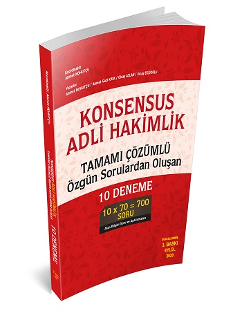 Konsensus Adli Hakimlik Tamamı Çözümlü 10 Deneme Savaş Yayınları Eylül 2020