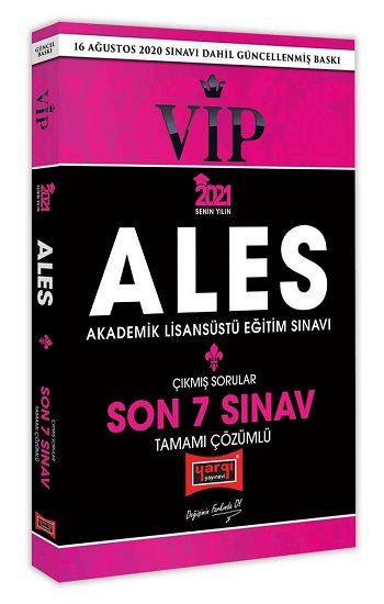 2021 ALES VIP Son 7 Sınav Tamamı Çözümlü Çıkmış Sorular