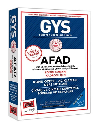 2020 GYS AFAD Eğitim Uzmanı Kadrosu İçin Konu Özetli Çıkmış ve Çıkması Muhtemel Sorular