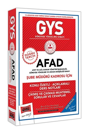 2020 GYS AFAD Şube Müdürü Kadrosu İçin Konu Özetli Çıkmış ve Çıkması Muhtemel Sorular