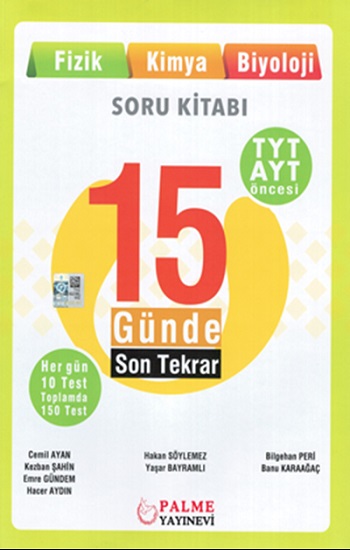 TYT AYT 15 Günde Son Tekrar Soru Kitabı Fizik - Kimya - Biyoloji