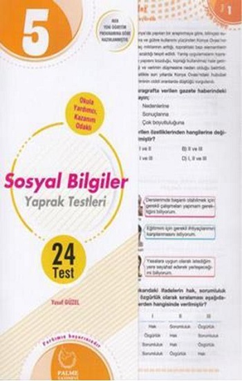 5. Sınıf Sosyal Bilgiler Yaprak Test