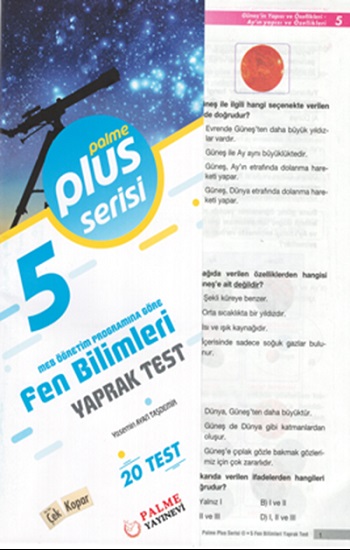 5. Sınıf Plus Serisi Fen Bilimleri Yaprak Test