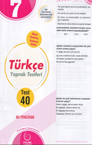 7.Sınıf Türkçe Yaprak Testleri