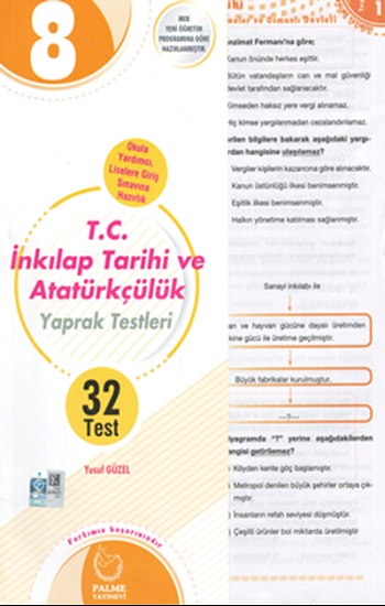 8.Sınıf T.C İnkılap Tarihi ve Atatürkçülük Yaprak Testleri