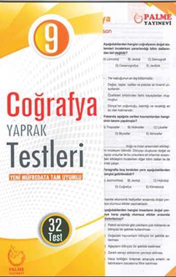 9.Sınıf Coğrafya Yaprak Testleri