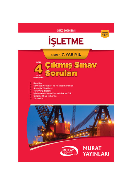 5173 - İşletme 4. Sınıf 7. Yarıyıl Çıkmış Sınav Soruları