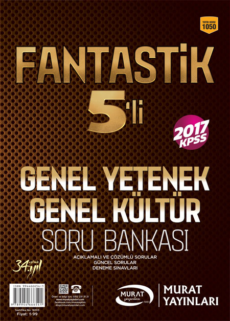 1050 - Fantastik 5'li Modüler Soru Bankası Genel Kültür Genel Yetenek Lisans