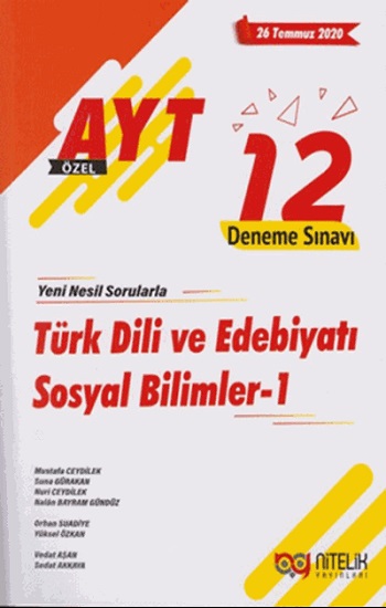 AYT Özel Türk Dili ve Edebiyatı Sosyal Bilimler 1 - 12 Deneme Sınavı