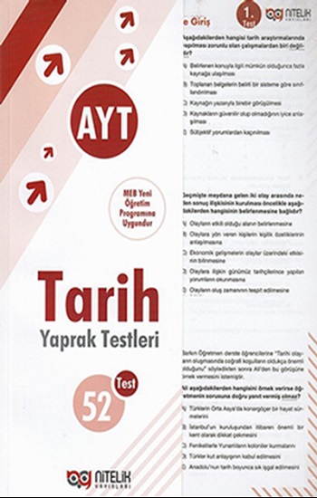 AYT Tarih Çek Kopart Yaprak Test