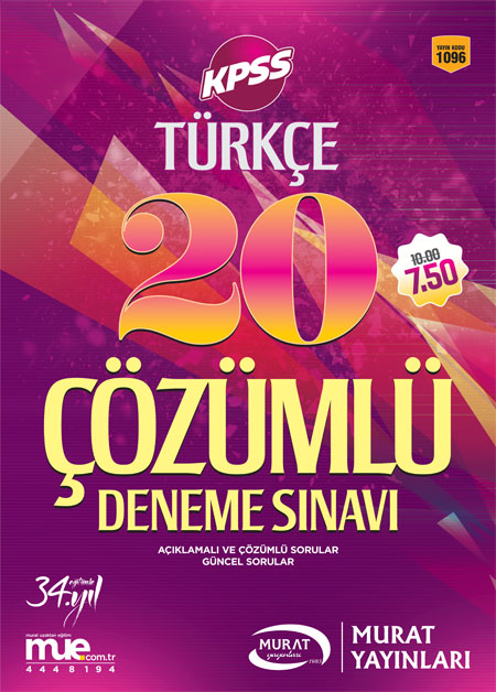 1096 - Türkçe 20 Çözümlü Deneme Sınavı