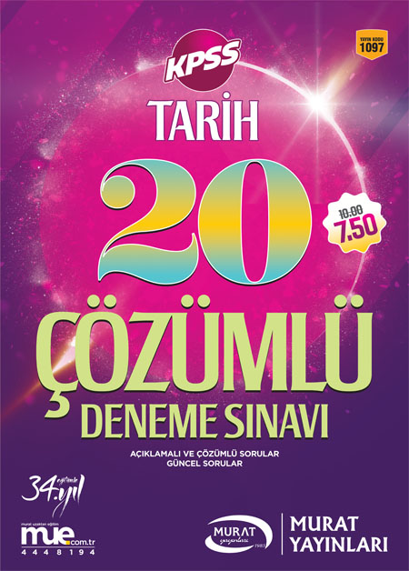 1097 - Tarih 20 Çözümlü Deneme Sınavı