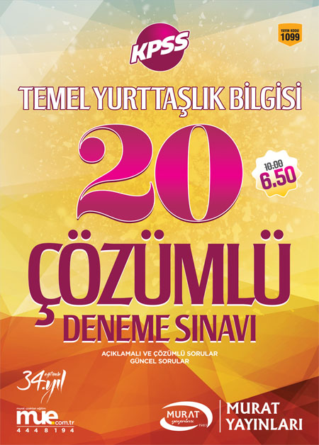 1099 - Temel Yurttaşlık Bilgisi 20 Çözümlü Deneme Sınavı