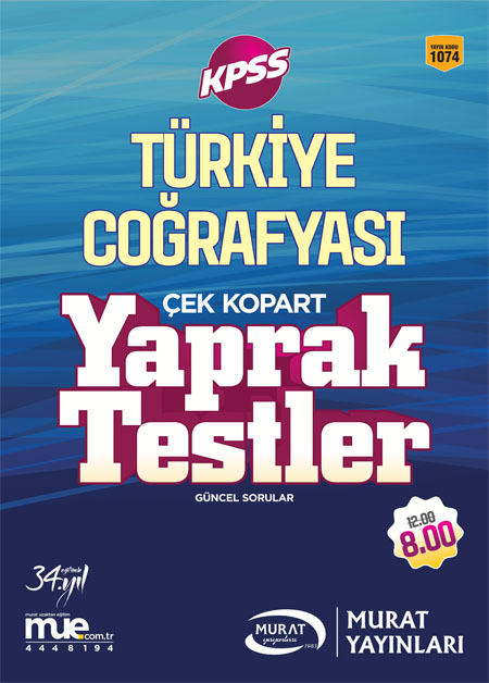 1074 - Çek Kopart Yaprak Testler Türkiye Coğrafyası