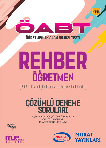 1194 - Çözümlü Deneme Soruları ÖABT Rehber Öğretmen (PDR)