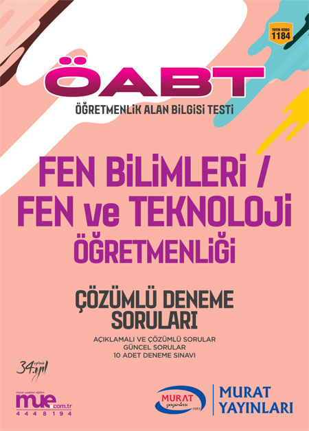 1184 - Çözümlü Deneme Soruları ÖABT Fen Bilimleri / Fen ve Teknoloji Öğretmenliği