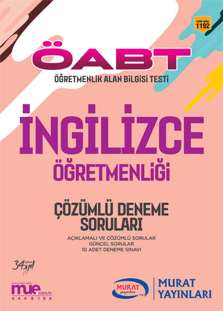 1192 - Çözümlü Deneme Soruları ÖABT İngilizce Öğretmenliği