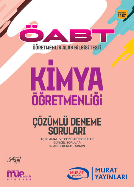 1187 - Çözümlü Deneme Soruları ÖABT Kimya Öğretmenliği