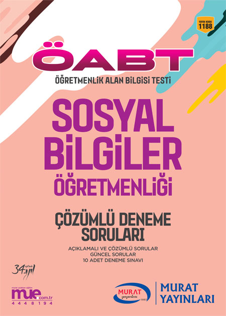 1188 - Çözümlü Deneme Soruları ÖABT Sosyal Bilgiler Öğretmenliği