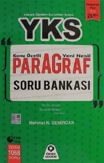 YKS Konu Özetli Paragraf Soru Bankası