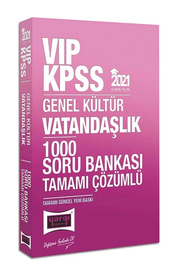 2021 KPSS VIP Vatandaşlık Tamamı Çözümlü 1000 Soru Bankası